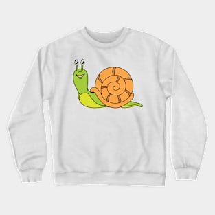 Cute Cartoon happy snail forest lake animal Crewneck Sweatshirt